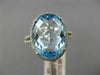ESTATE LARGE 10.22CT DIAMOND & AAA BLUE TOPAZ 14KT WHITE GOLD OVAL HALO FUN RING