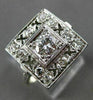 ANTIQUE LARGE .72CT OLD MINE DIAMOND PLATINUM FILIGREE SQUARE RING #19922