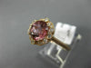 LARGE 2.42CT DIAMOND & AAA PINK TOURMALINE 14K ROSE GOLD FLOWER ENGAGEMENT RING