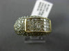 WIDE 1.65CT ROUND & PRINCESS DIAMOND 14KT YELLOW GOLD 3D 7 STONE MULTI ROW RING