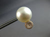 ESTATE LARGE .49CT DIAMOND & AAA SOUTH SEA PEARL 18KT ROSE GOLD CIRCULAR STUD EARRINGS