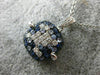 LARGE 1.68CT DIAMOND & AAA SAPPHIRE 18KT WHITE & BLACK GOLD SQUARE PAVE PENDANT
