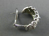 ESTATE LARGE 1.0CT DIAMOND 14KT WHITE GOLD 3D FLOWER CLIP ON HANGING EARRINGS