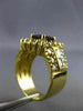 LARGE 4.1CT ROUND & BAGUETTE DIAMOND & RUBY 18K YELLOW GOLD HALO ENGAGEMENT RING