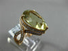 ESTATE LARGE 8.73CT DIAMOND & AAA LIME QUARTZ 14KT ROSE GOLD HALO INFINITY RING