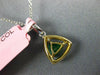 .63CT WHITE & FANCY YELLOW DIAMONDS & EMERALD 18K TWO TONE GOLD TRILLION PENDANT