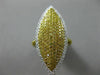 ESTATE EXTRA LARGE 1.33CT DIAMOND 18KT WHITE & YELLOW GOLD 3D MARQUISE PAVE RING