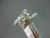 ESTATE 1.0CT ROUND DIAMOND 14KT WHITE GOLD 3D TWO STONE CRISS CROSS LOVE RING