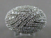 LARGE ANTIQUE 2.75CTW DIAMOND 14KT WHITE GOLD PUFF COCKTAIL RING F/G VVS #18496