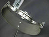 ESTATE LARGE .68CT DIAMOND 18KT GOLD & STAINLESS STEEL 3D FLOWER BANGLE BRACELET