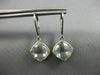 ESTATE AAA CRYSTAL 14KT WHITE GOLD 3D CUSHION CLASSIC BEZEL HANGING EARRINGS