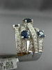 ESTATE WIDE 2.15CT DIAMOND SAPPHIRE 14KT WHITE GOLD CRISS CROSS ANNIVERSARY RING