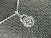 ESTATE .35CT DIAMOND 18KT WHITE GOLD 3D ROUND CLUSTER HALO FLOATING PENDANT