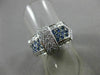 ESTATE WIDE 1.34CT DIAMOND & SAPPHIRE FILIGREE 18KT WHITE GOLD BELT RING #17353