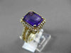 ESTATE 4.95CTW DIAMOND & AAA AMETHYST 14KT YELLOW GOLD 3D HALO ENGAGEMENT RING