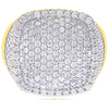 ESTATE EXTRA LARGE 2.96CT DIAMOND 14KT 2 TONE GOLD ROUND PAVE SQUARE MEN'S RING