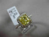 ESTATE 2.07CT GIA FANCY YELLOW DIAMOND 18K WHITE GOLD FILIGREE ENGAGEMENT RING