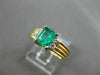ESTATE .91CT DIAMOND & EMERALD 14KT YELLOW GOLD RECTANGLE ENGAGEMENT RING #19177