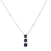10.09CT DIAMOND & AAA SAPPHIRE 18KT WHITE GOLD EMERALD CUT & ROUND LOVE NECKLACE