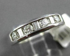 ESTATE .60CTW BAGUETTE & ROUND DIAMOND 14KT WHITE GOLD CHANNEL ANNIVERSARY RING