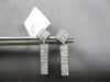 1.0CT DIAMOND 14K WHITE GOLD PRINCESS INVISIBLE GEOMETRICAL BAR HANGING EARRINGS