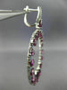 LARGE 10.57CT DIAMOND & AAA BLUE TOPAZ AMETHYST 14KT WHITE GOLD HANGING EARRINGS