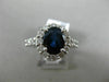 LARGE 3.15CT DIAMOND & AAA OVAL SAPPHIRE 14KT WHITE GOLD 3D HALO ENGAGEMENT RING