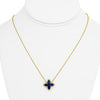 1.93CT DIAMOND & AAA SAPPHIRE 14K YELLOW GOLD 3D FLOWER ADJUSTABLE LOVE NECKLACE
