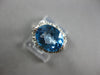 LARGE 3.21CT DIAMOND & AAA BLUE TOPAZ 14KT WHITE GOLD OVAL & ROUND FILIGREE RING
