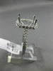 LARGE .72CT DIAMOND 14KT WHITE GOLD EMERALD CUT HALO SEMI MOUNT ENGAGEMENT RING