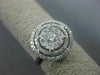ESTATE WIDE .82CT DIAMOND 14K WHITE GOLD 3D ROUND HALO SOLITAIRE ENGAGEMENT RING