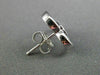 ESTATE .02CT DIAMOND 14KT WHITE GOLD 3D CLASSIC OPEN HEART CROSS STUD EARRINGS