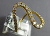 LARGE .79CT DIAMOND 18KT YELLOW GOLD 3D GRADUATING JOURNEY DOUBLE WAVE FUN RING