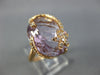 LARGE 8.36CT DIAMOND & AAA PINK AMETHYST 14KT ROSE GOLD 3D PALM TREE FLOWER RING