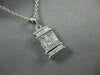 ESTATE .40CT DIAMOND 14KT WHITE GOLD PRINCES CUT RECTANGULAR PENDANT #15435