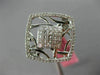 ESTATE LARGE .68CT ROUND PRINCESS DIAMOND 18K WHITE GOLD 3D SQUARE OPEN FUN RING
