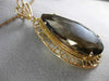 ANTIQUE LARGE VICTORIAN AAA SMOKY TOPAZ 14KT ROSE GOLD TEARDROP PENDANT #20947