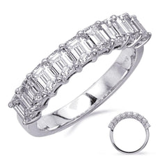 1.7CT DIAMOND 14KT WHITE GOLD EMERLAD CUT SHARED PRONG WEDDING ANNIVERSARY RING
