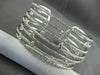 ESTATE EXTRA LARGE 5.95CT DIAMOND 14KT WHITE GOLD 3D MULTI ROW BANGLE BRACELET