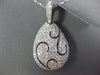 LARGE 1.46CT DIAMOND 18KT WHITE GOLD PAVE TEAR DROP PEAR SHAPE FILIGREE PENDANT