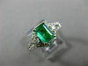 ESTATE 1.44CT DIAMOND & AAA EMERALD 14KT 2 TONE GOLD SQUARE HALO ENGAGEMENT RING