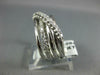 ESTATE WIDE .60CT DIAMOND 14KT WHITE GOLD MULTI ROW CRISS CROSS LOVE RING #1088