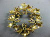 ANTIQUE AAA TURQUOISE RUBY 18K YELLOW GOLD FLORAL WREATH CIRCLE BROOCH PIN #1956