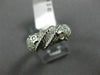 ESTATE .34CT ROUND DIAMOND 18KT WHITE GOLD 3D DOUBLE STAR ROPE LOVE FUN RING