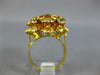 ANTIQUE LARGE 6.20CT AAA CITRINE 18KT YELLOW GOLD 3D OVAL FLOWER RING