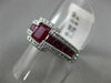 ESTATE WIDE 2.14CT DIAMOND & AAA RUBY 18K WHITE GOLD 3D SQUARE LOVE PROMISE RING