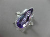 LARGE 3.50CT DIAMOND & AAA PEAR SHAPE AMETHYST 14KT WHITE GOLD 3D FILIGREE RING