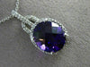 ESTATE LARGE 4.41CT DIAMOND & AAA AMETHYST 14KT WHITE GOLD HALO FLOATING PENDANT