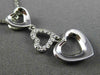 ESTATE .06CT DIAMOND 14KT WHITE GOLD 3D OPEN TRIPLE HEART FLOATING LOVE PENDANT