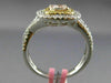 ESTATE LARGE GIA 1.0CT DIAMOND 18K TRI COLOR GOLD 3D CUSHION CUT ENGAGEMENT RING